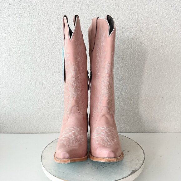 Lane Gallatin Womens Cowboy Boots 10 Pink Cowgirl Western Mid Calf Pointed Toe - Picture 5 of 11